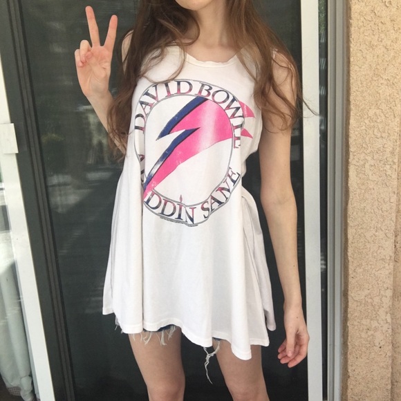 Free People Tops - Free People David Bowie Aladdin Sane tank!